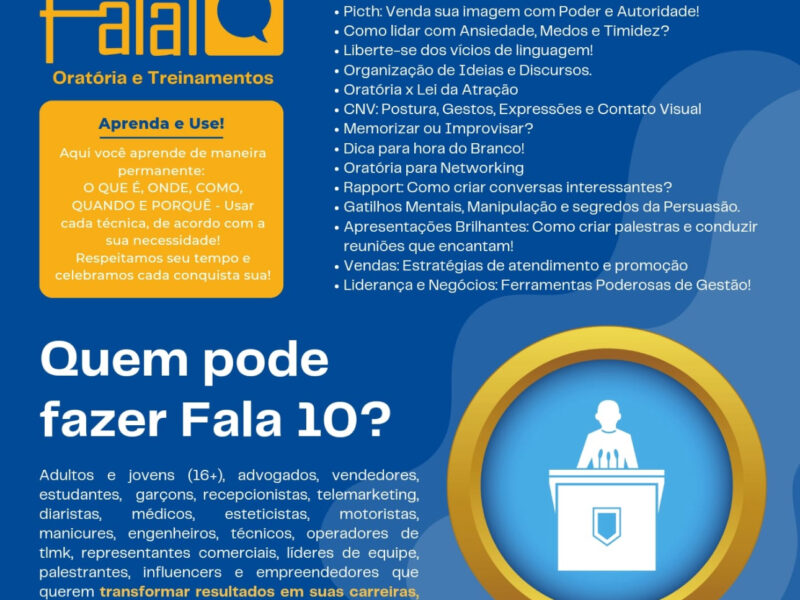 Fala 10 oratória treinamentos